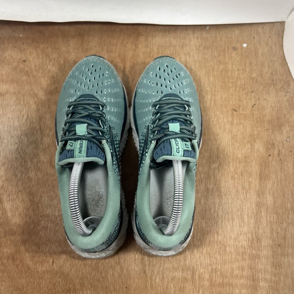 Brooks Glycerin 17 Women Size 8 Green Running Shoes Sneakers - Picture 5 of 9